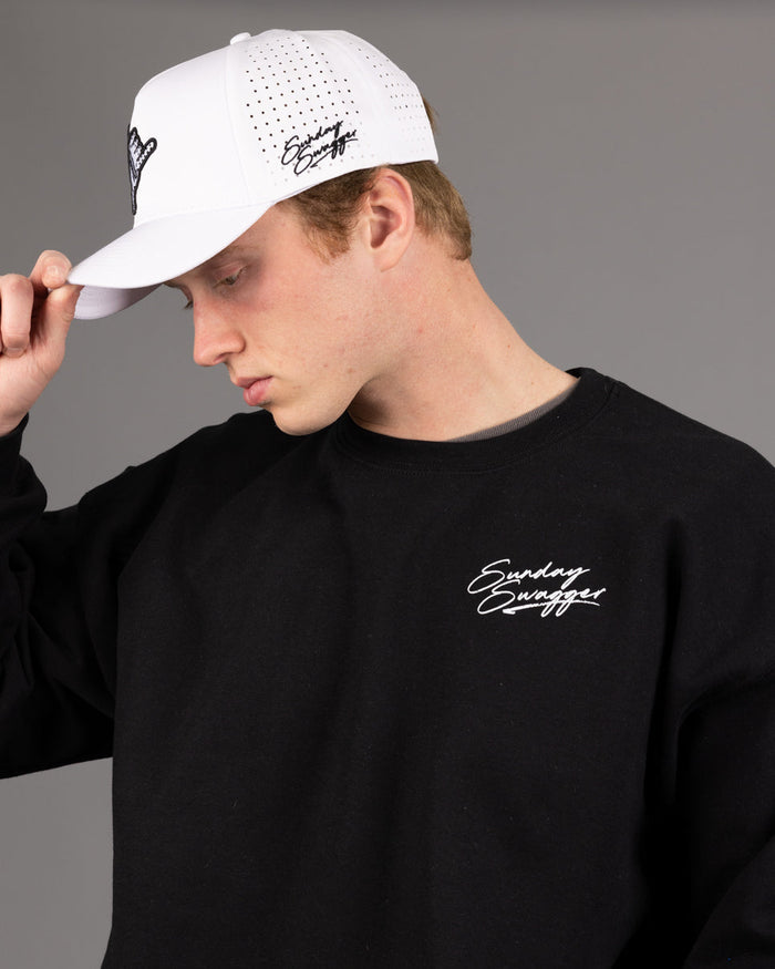 Hang Loose Crewneck - Black/White