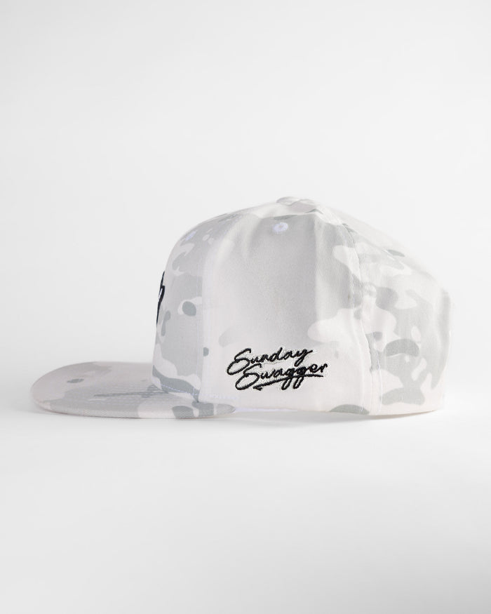 Hang Loose Multicam Snapback Hat - White