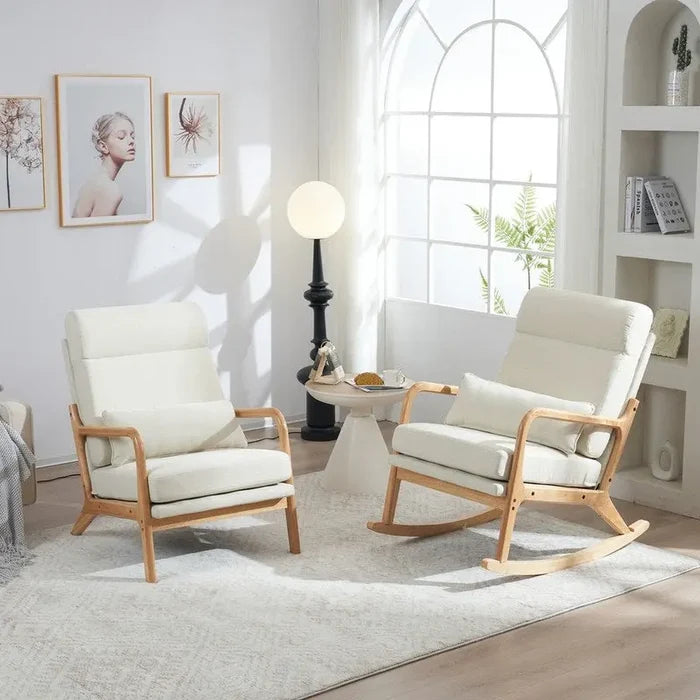 High-Back Dual-Use Upholstered Rocking Chair Accent Chair