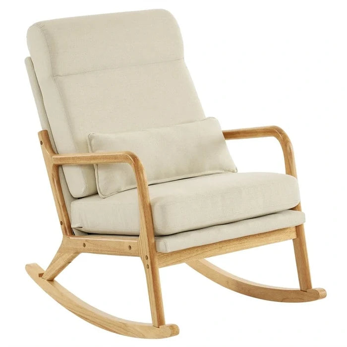 High-Back Dual-Use Upholstered Rocking Chair Accent Chair
