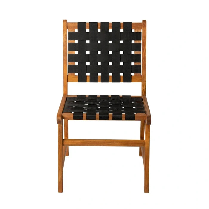 Indoor-Outdoor Armless Dining Side Chair, Black