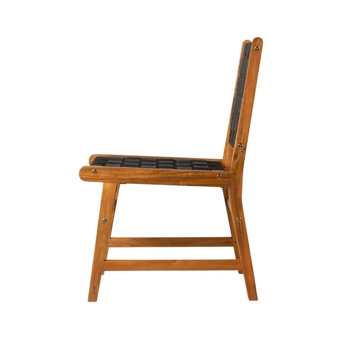 Indoor-Outdoor Armless Dining Side Chair, Black