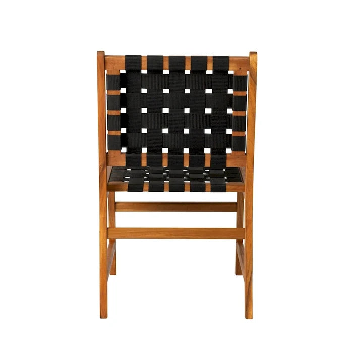 Indoor-Outdoor Armless Dining Side Chair, Black
