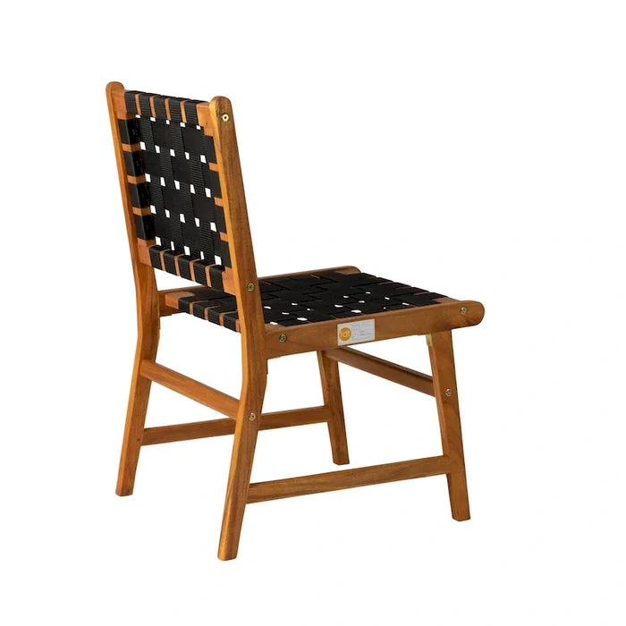 Indoor-Outdoor Armless Dining Side Chair, Black