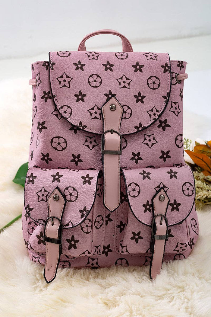 Khaki Girls Pleather Mini Backpack (side view) — Little Mamas Nursery