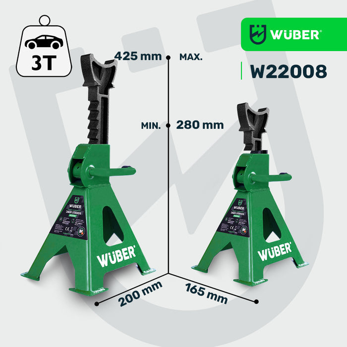 Minimalna i maksymalna regulacja wysokości - od 280 do 425 mm - W22008