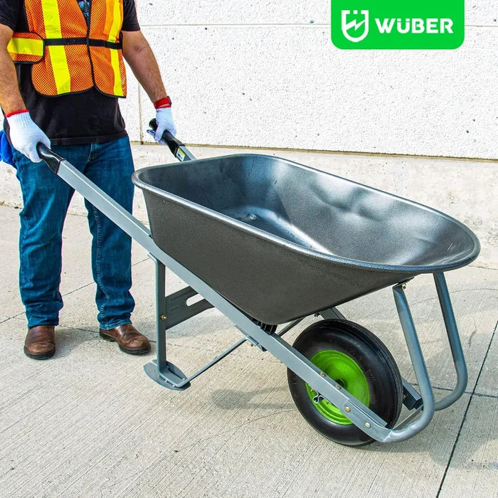 Koło do taczki 10" z dętką 100 kg WUBER w kolorze czarnym z zielonym akcentem
