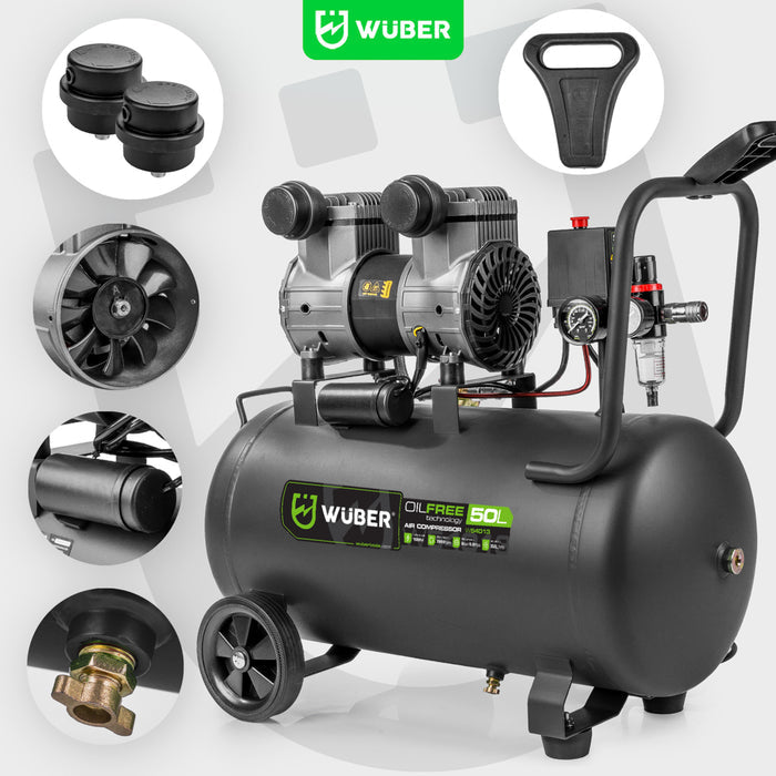 Kompresor bezolejowy 50 l 1500 W WUBER