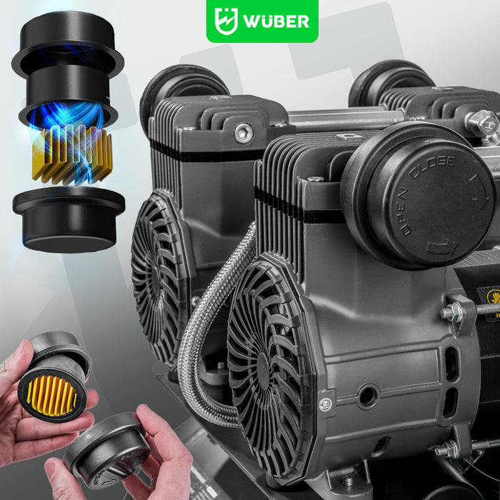 Kompresor bezolejowy 50 l 1600 W 4 cylindry WUBER