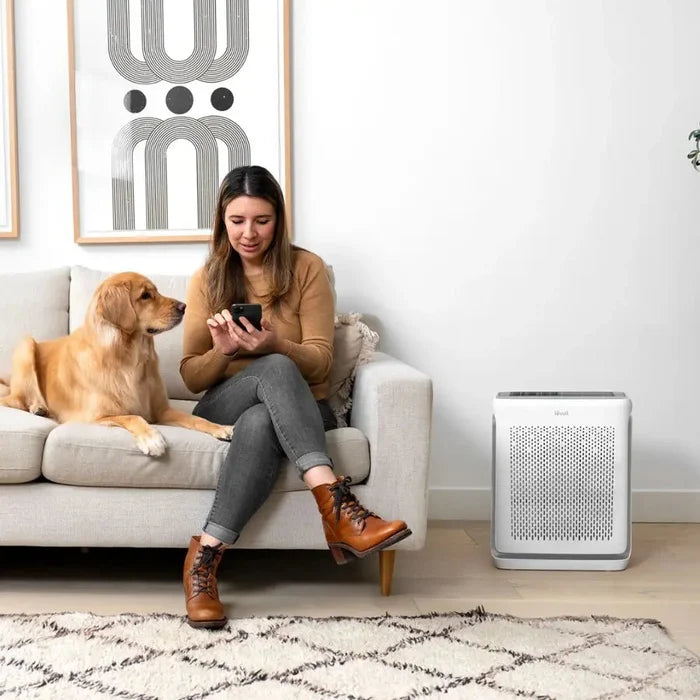 Levoit Vital 200S-P Smart Air Purifier White/Grey using smart app control for pet hair.