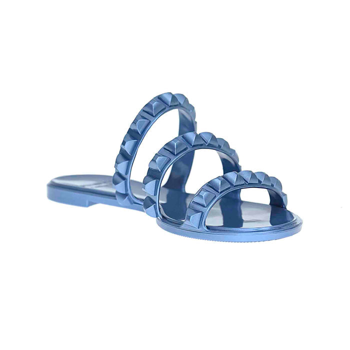 Maria 3 Strap Flat Jelly Sandals - Metallic Jelly