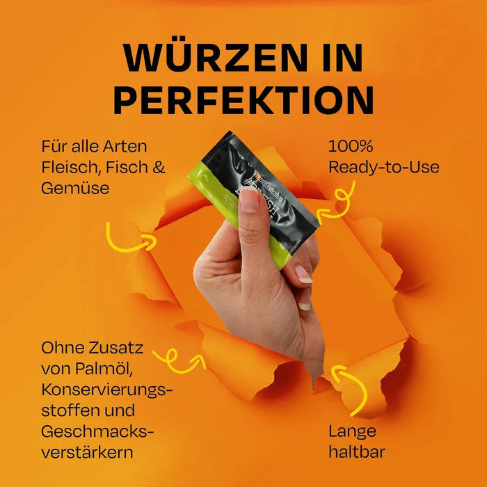 Würzen in Perfektion, geeignet für Fleisch, Fisch und Gemüse. Keine Zusatzstoffe.