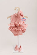 Mauve Ruffle Jumper with Bow & Booties — Little Mamas Nursery