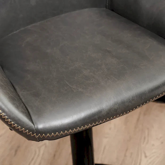 Mid-Century Modern Adjustable Swivel Faux Leather Bar Stools Set of 3