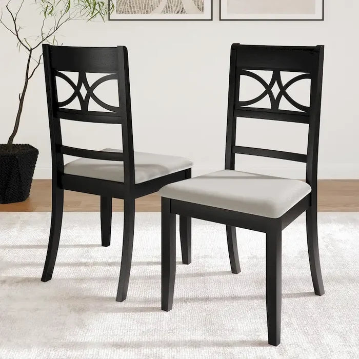 Mid-Century Modern Wooden Dining Chairs Set of 2
