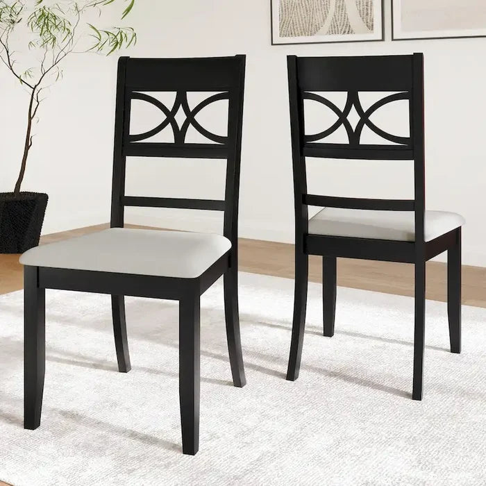 Mid-Century Modern Wooden Dining Chairs Set of 2