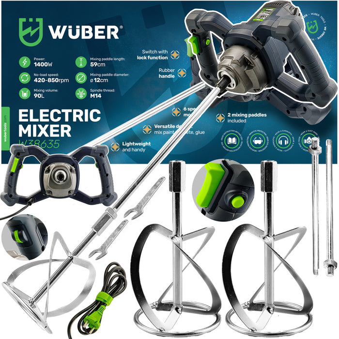 Mieszadło elektryczne 1400 W 120 mm WUBER