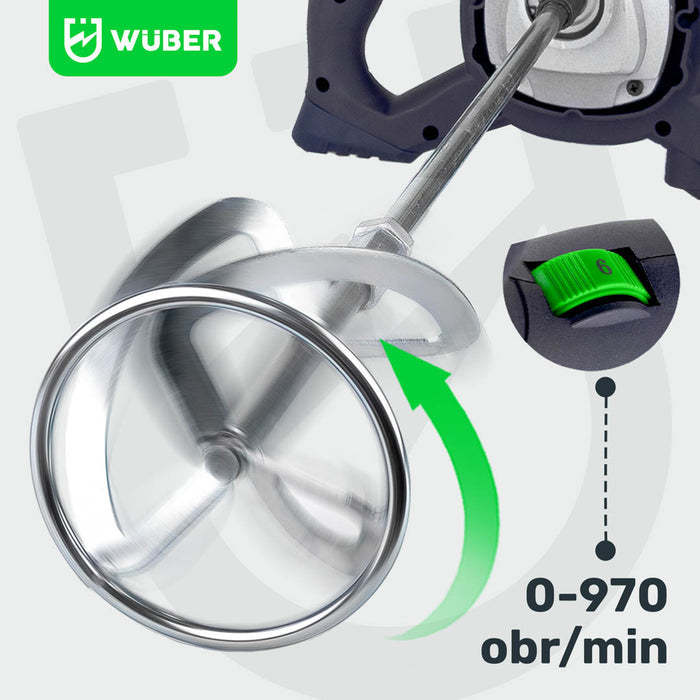 Sklep narzędziowy WUBER mieszadło elektryczne do zapraw, metalowe tryby w przekładni