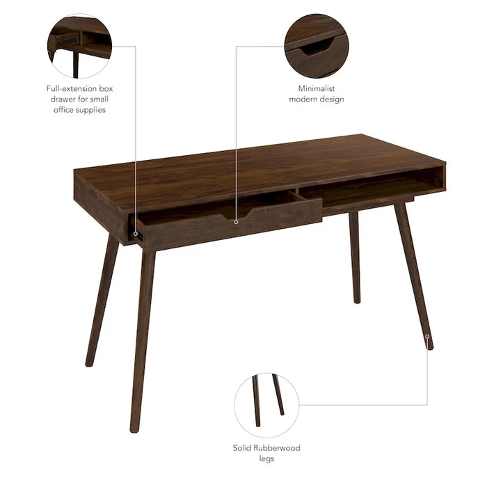 Minimalist Style 54-Inch Writing/Computer Desk with Storage and Drawers