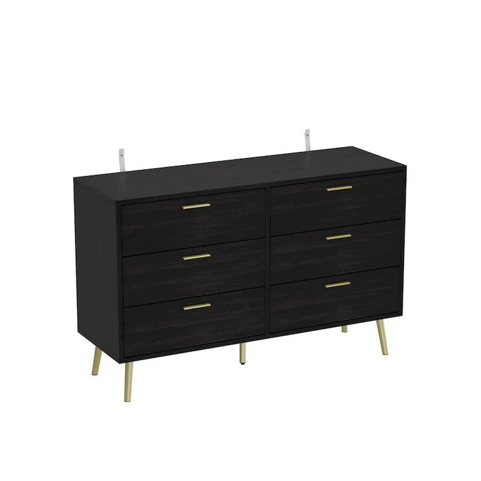 Modern Double 6-Drawer Dresser Chest of Drawers Cabinet