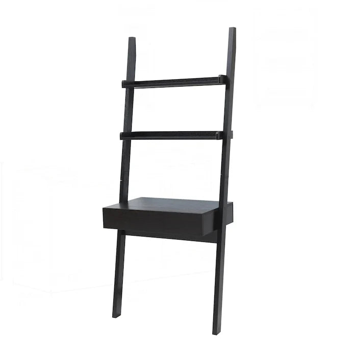 Modern Home Office Desk with Ladder Bookcase and Functional Storage
