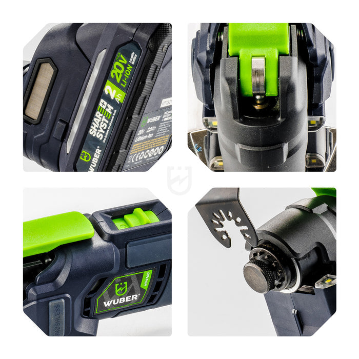 Narzędzie wielofunkcyjne multitool akumulatorowy 20 V WUBER