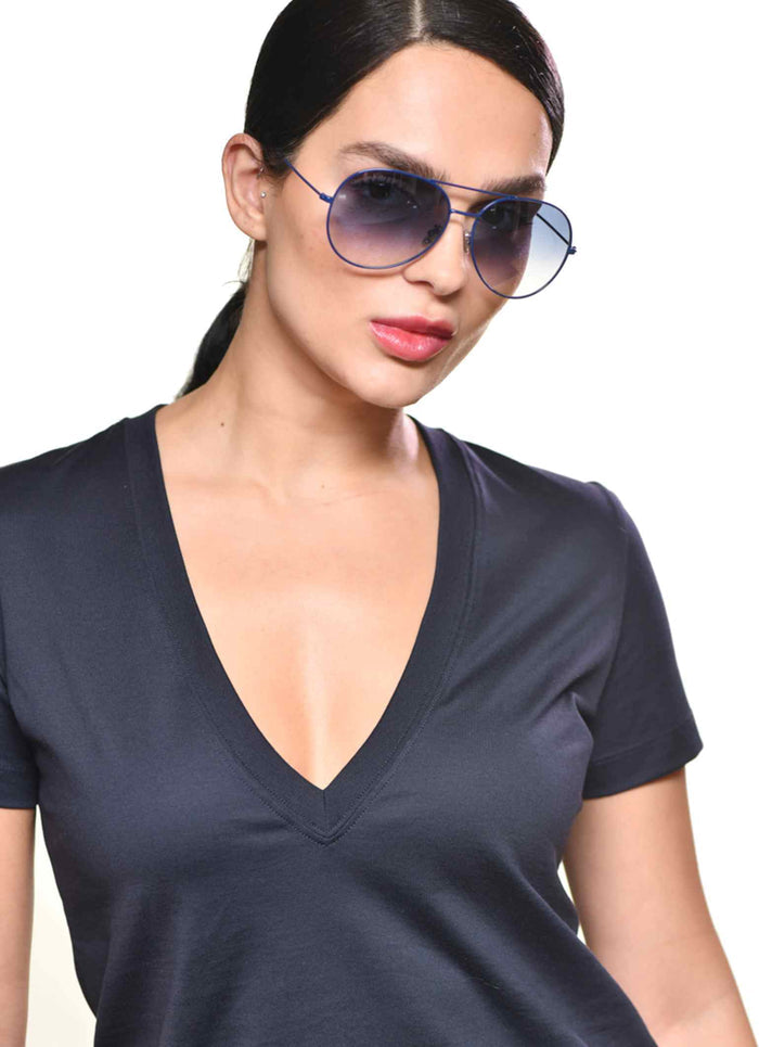 Colored navy blue frames sunglasses