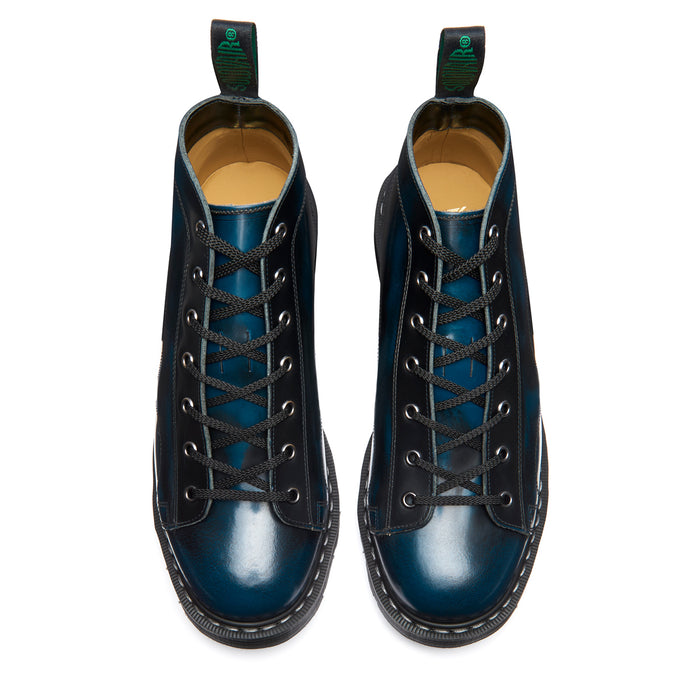 Navy Blue Rub-Off 7 Eye Monkey Boot