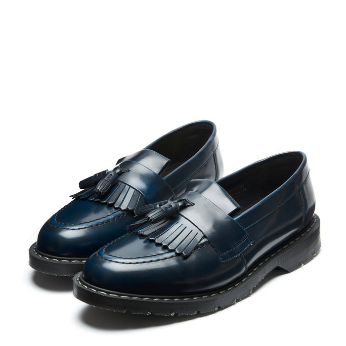 Navy Rub-Off Vegan Tassel Loafer