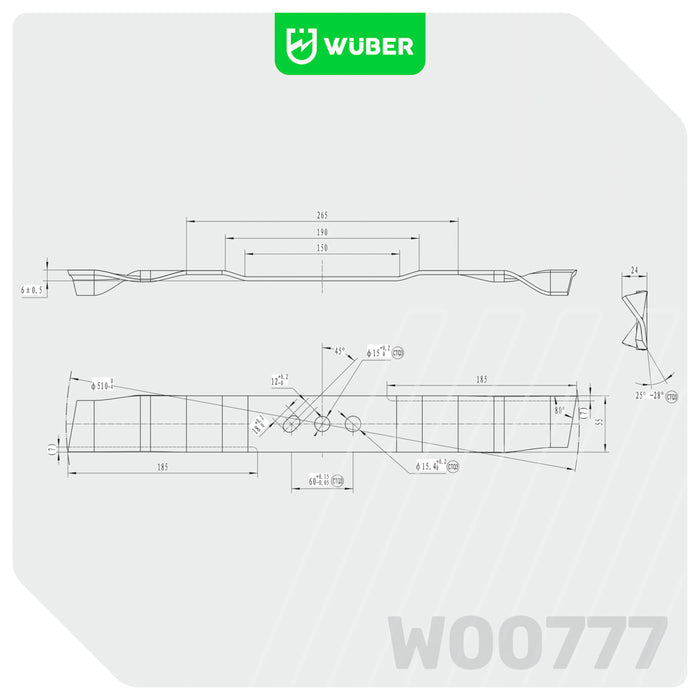 Nóż tnący do kosiarki spalinowej 51 cm prawoskrętny ostrze WUBER