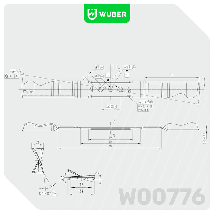 Nóż tnący do kosiarki spalinowej 56 cm prawoskrętny ostrze WUBER