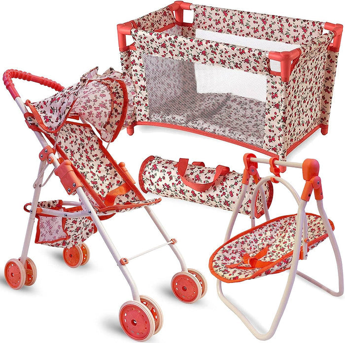 NYDC 3-in-1 Baby Doll Furniture Set - Floral — Little Mamas Nursery