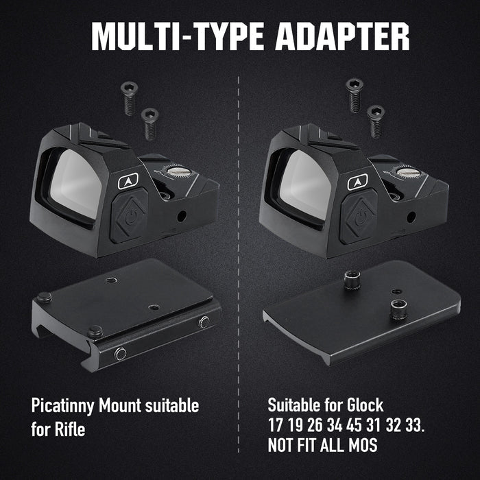 ohhunt® 2 MOA Shake Awake Green Dot Sight Compatible with Picatinny Mount or RMR Footprint