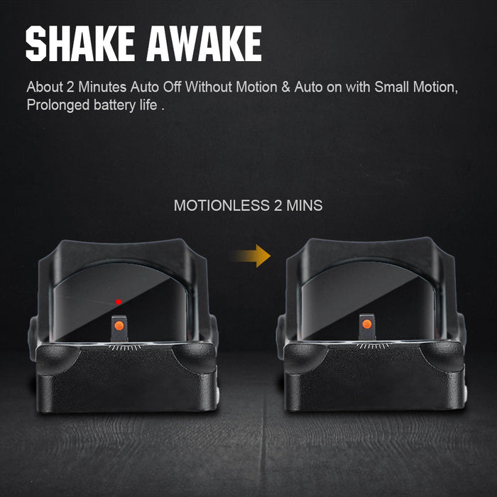 ohhunt® 2 MOA Shake Awake Red Dot Sight with RMR Footprint Mount Multiple-Reticle 2 MOA Dot + 32 MOA Circle Dot