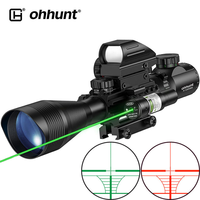 ohhunt® 4-12X50 Rifle Scope Red Dot Combo - Green