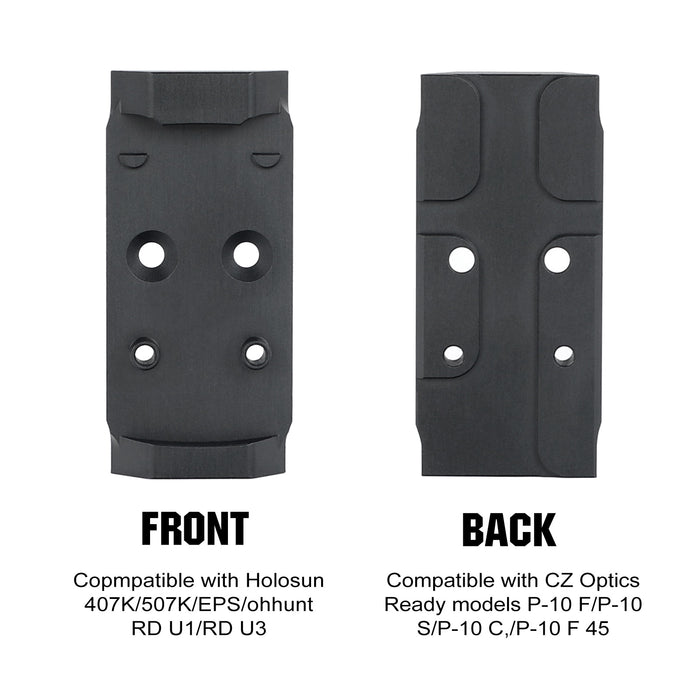 ohhunt® RMSc Footprint Red Dot Adapter Plate for CZ P-10 Compatible with Holosun 407K/507K/EPS