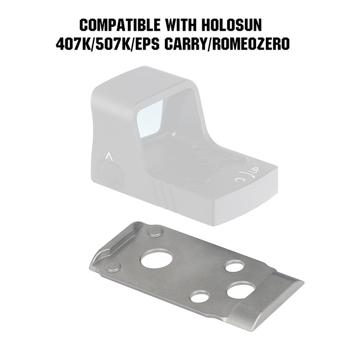 ohhunt® Titanium Adapter Plate Compatible with RMSc Cut Optic Holosun 407K/507K/EPS Carry/RomeoZero for Smith&Wesson MP 2.0 Optics Ready/CORE