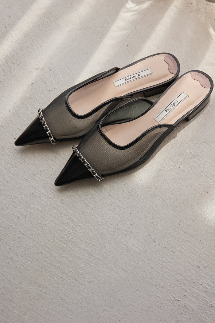 Organza Chain Mules