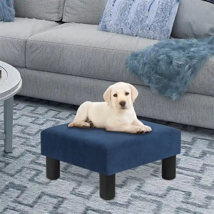 Ottoman Upholstered Fabric Footrest Pet Steps Dog Stair Stool