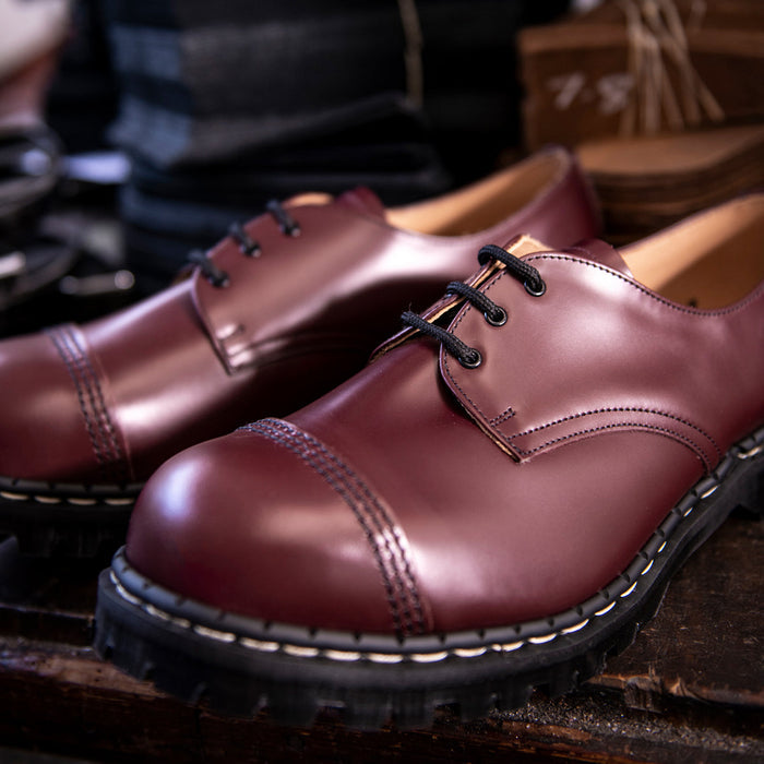 Oxblood Hi-Shine Steel Toe Capped Gibson Shoe