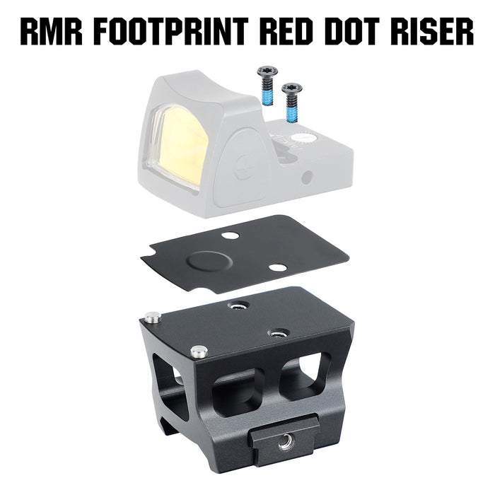 Picatinny Red Dot Riser Mount with Sealing Plate fit for RMR footprint Optic