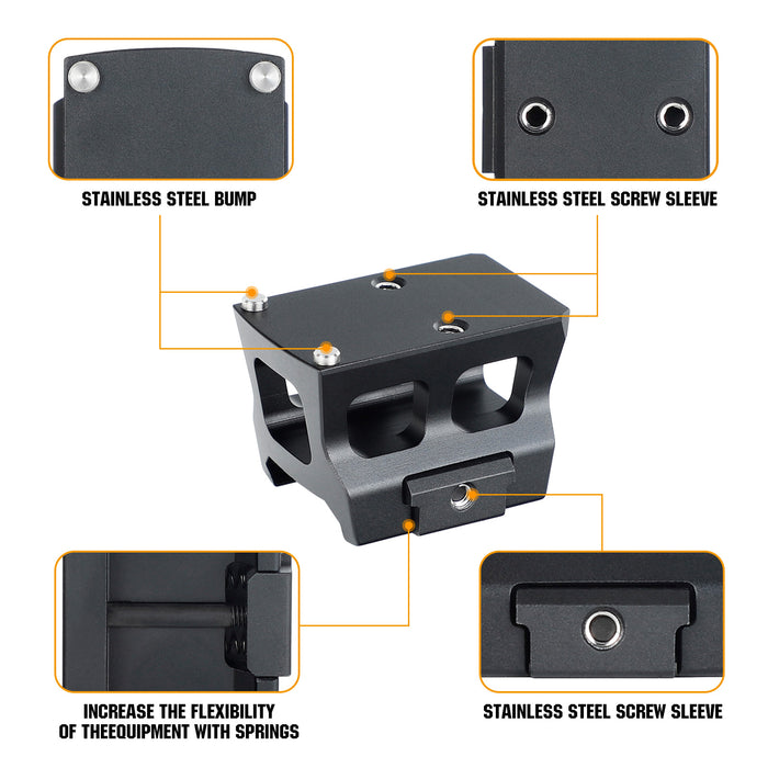 Picatinny Red Dot Riser Mount with Sealing Plate fit for RMR footprint Optic