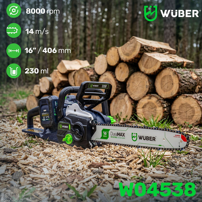Piła łańcuchowa 40 V akumulatorowa 1200 W + 2 akumulatory WUBER