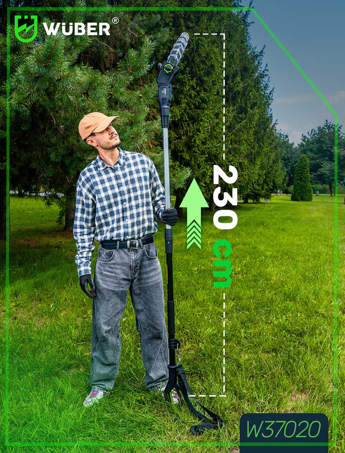 Elektryczna piła łańcuchowa na wysięgniku teleskopowym Sklep narzędziowy WUBER, zielona