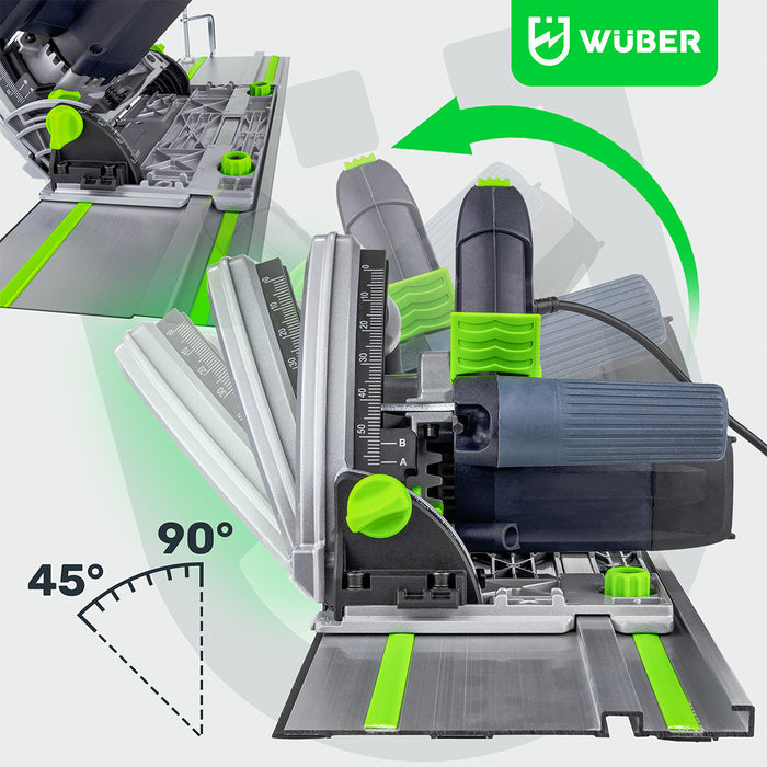 Pilarko-zagłębiarka do drewna 2400 W +2 szyny WUBER