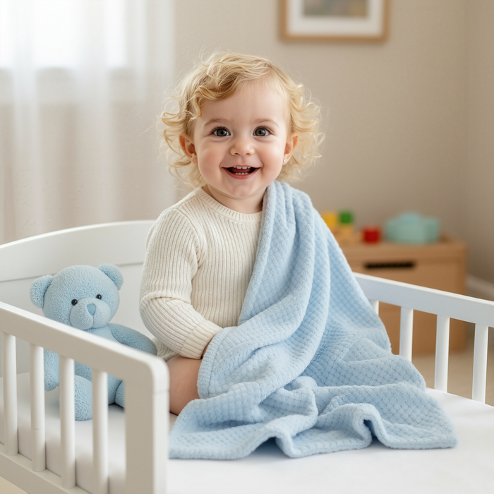Pink Baby Blanket with Bunny Plush Toy (styled) — Little Mamas Nursery