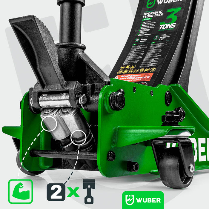 Dwutłokowy siłownik hydrauliczny w podnośniku W22021