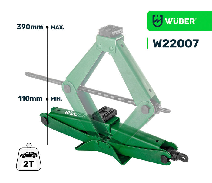 Zakres podnoszenia podnośnika trapezowego od 110 do 390 mm - kod W22007