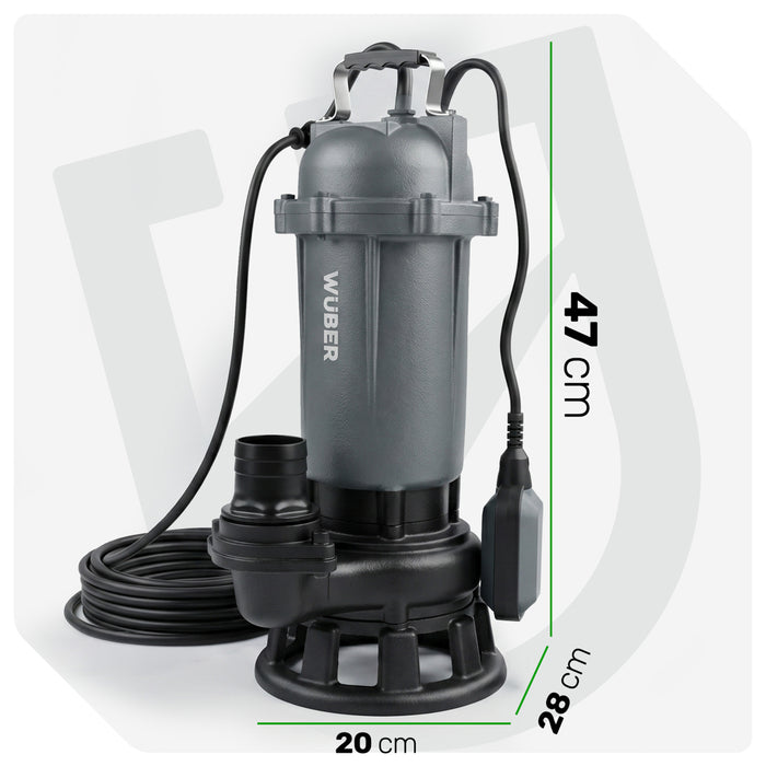 Pompa do wody czystej i brudnej szamba zatapialna +rozdrabniacz 1500 W WUBER