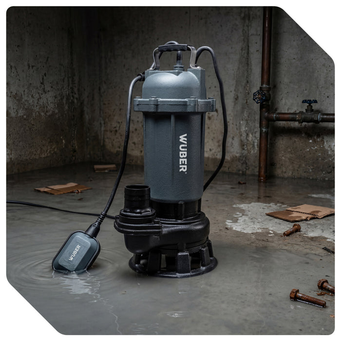 Pompa do wody czystej i brudnej szamba zatapialna +rozdrabniacz 1500 W WUBER